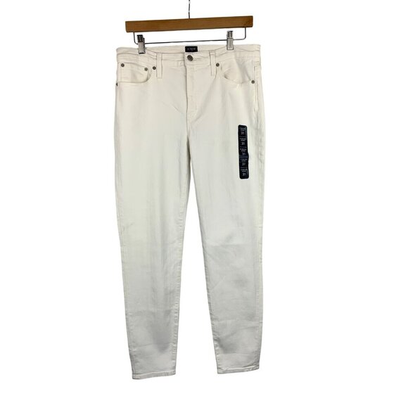 J.Crew Womens 9" Mid-Rise Skinny Jeans Size 31 White Denim - Picture 1 of 4